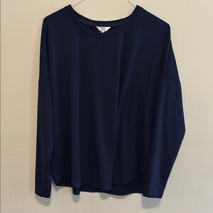 Crown & Ivy Blue Boxy Long Sleeve Shirt